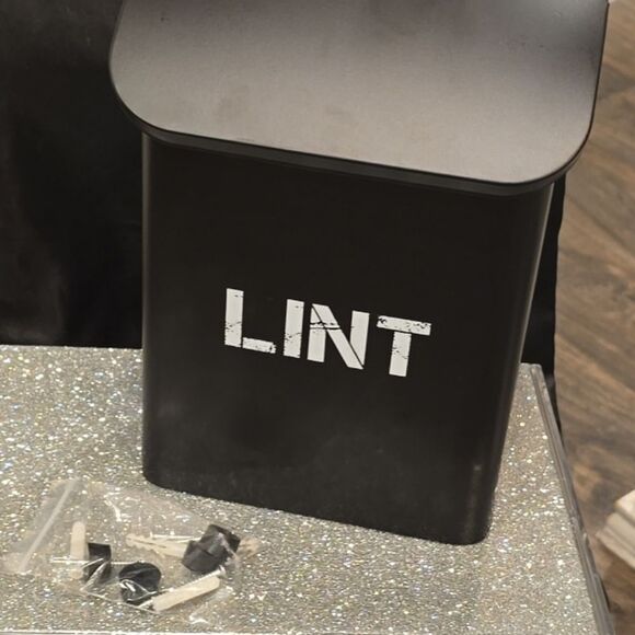 At Home Rectangular Metal Lint Box- Black - Picture 5 of 7